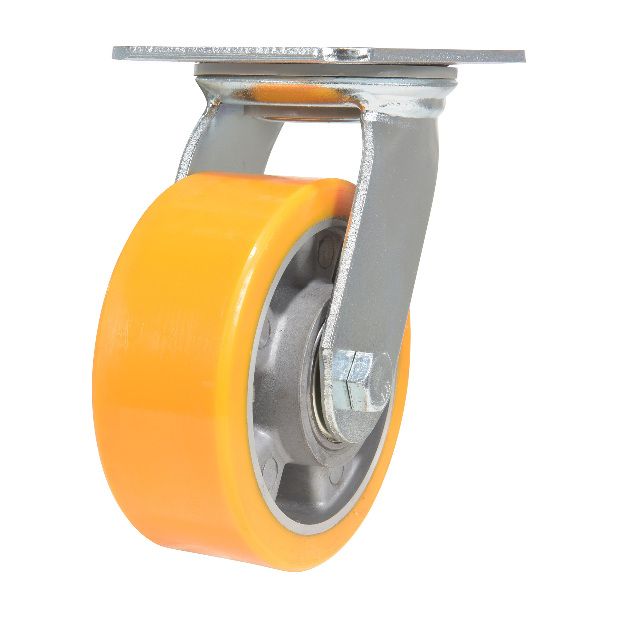 Vestil Polyurethane Swivel Caster 5 In. Diameter x 2 In. Width 990 Lb. Capacity Orange/Gray